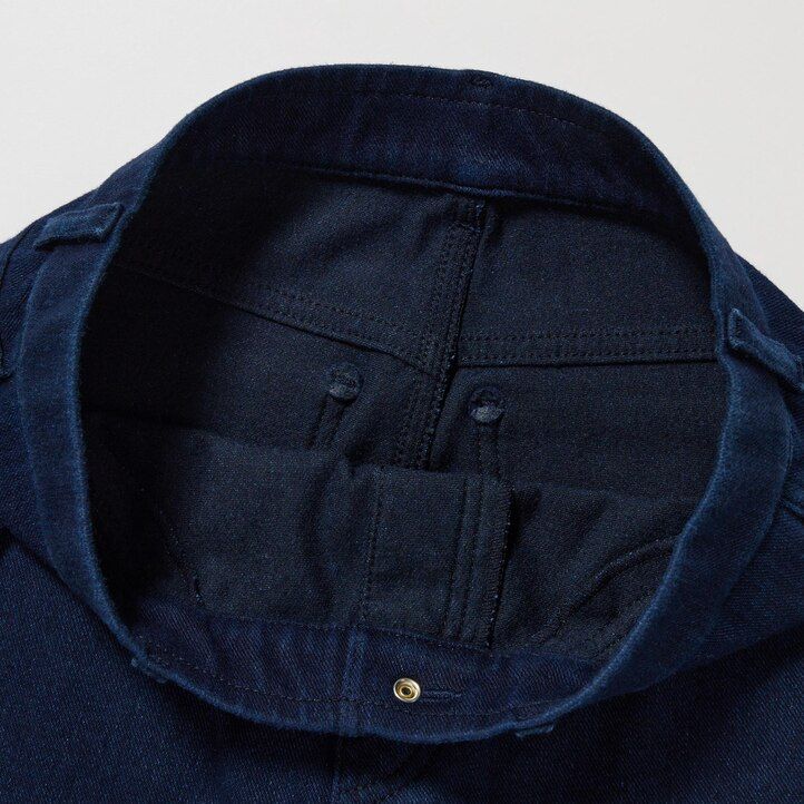 blue womens uniqlo heattech ultra stretch denim high rise tops