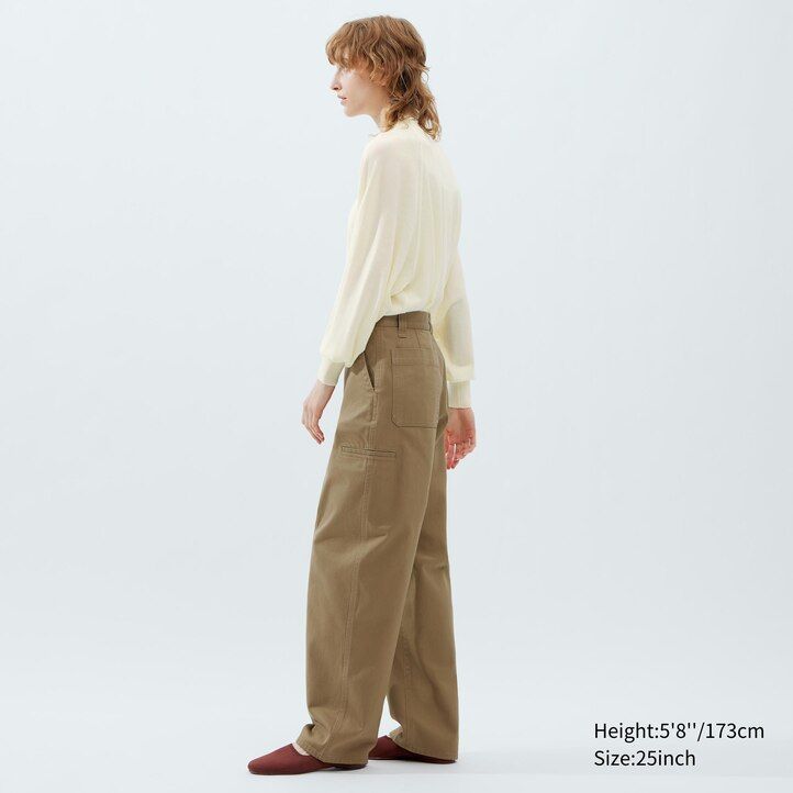 womens uniqlo chino tops black