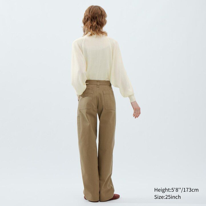 womens uniqlo chino tops black