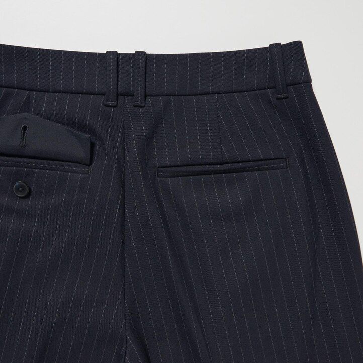 navy womens uniqlo heattech striped pleated tops