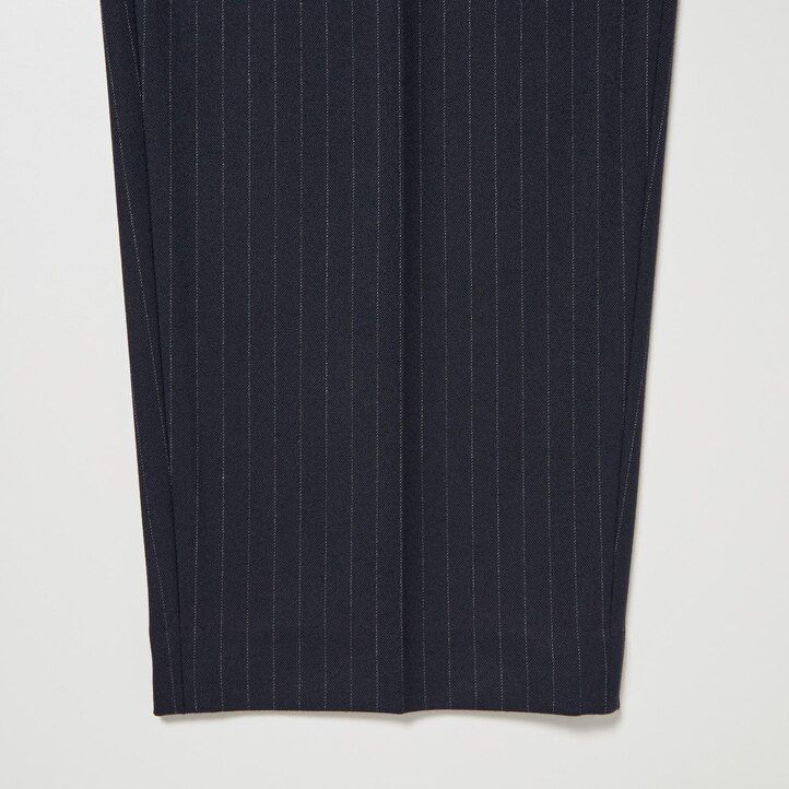 navy womens uniqlo heattech striped pleated tops