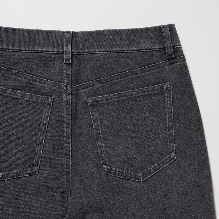 uniqlo ultra stretch denim womens tops dark grey