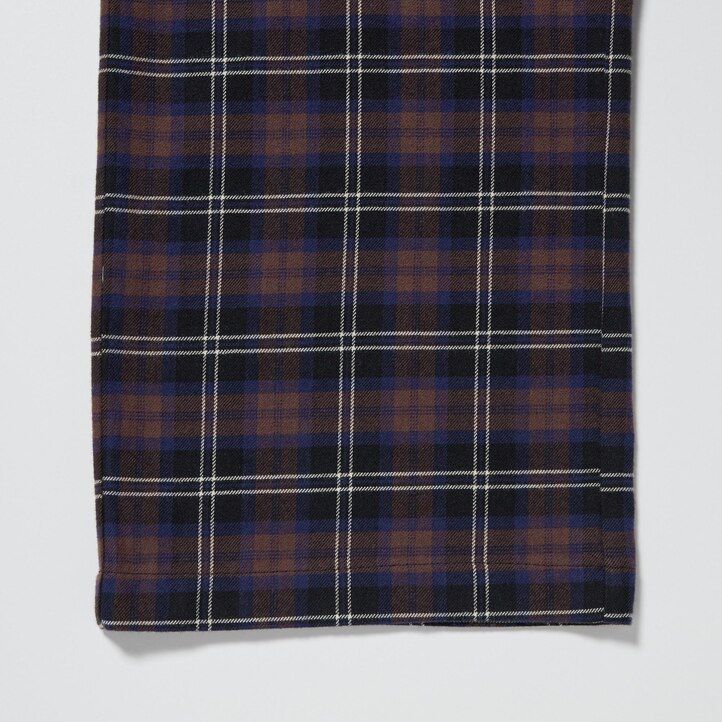 womens uniqlo flannel tops dark brown