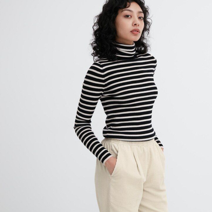 brown uniqlo corduroy relaxed fit ankle length womens tops