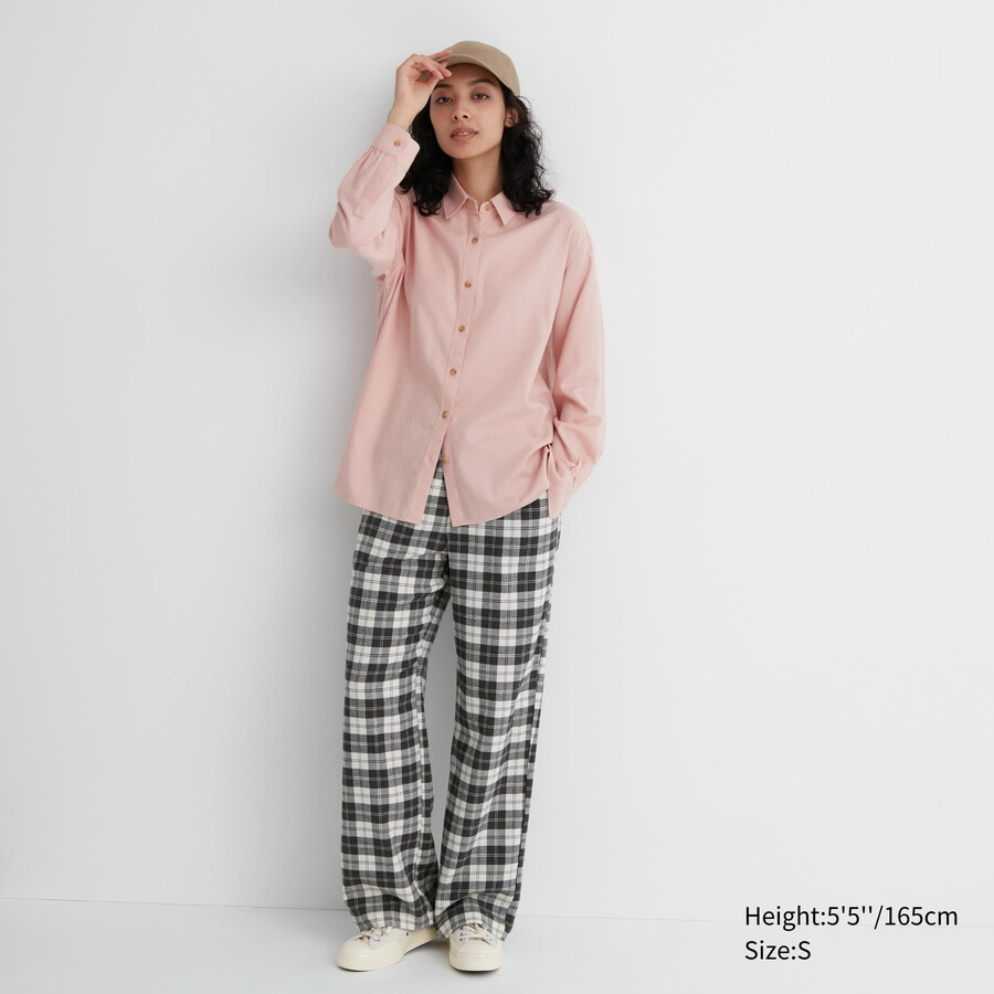 white uniqlo flannel womens tops