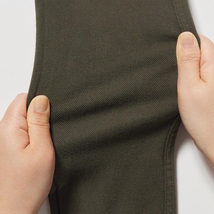 womens uniqlo heattech ultra stretch high rise tops olive
