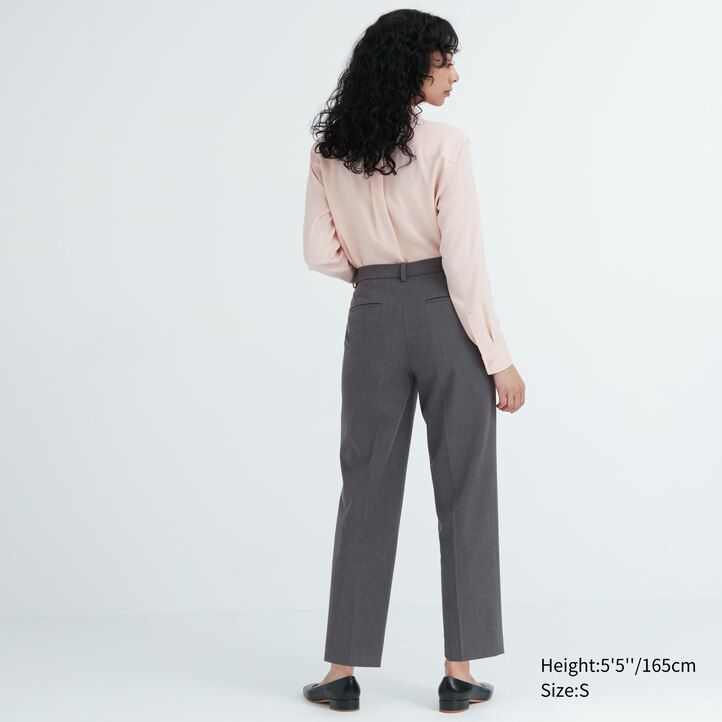 womens uniqlo smart ankle length tops navy