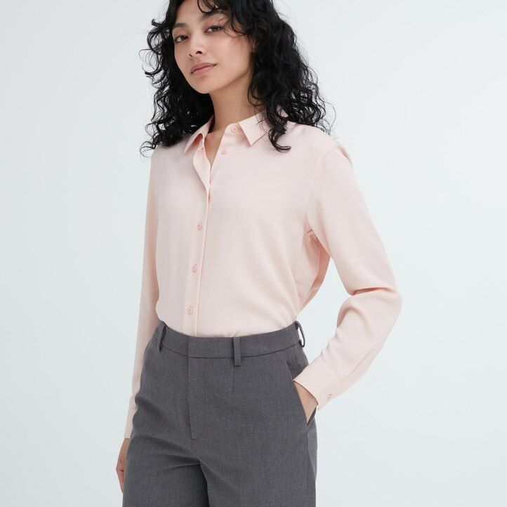 womens uniqlo smart ankle length tops navy
