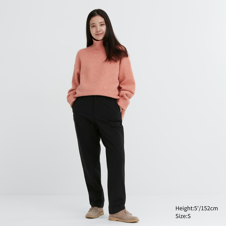 black womens uniqlo heattech warm lined tops