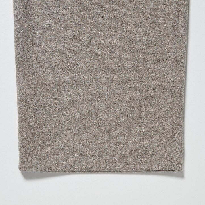 womens uniqlo brushed jersey pleated wide leg regular tops beige