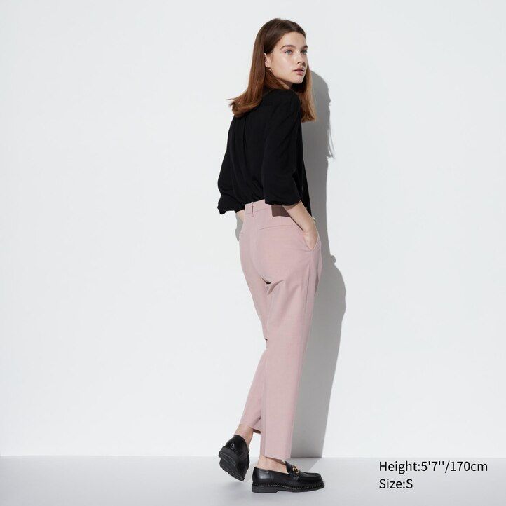 uniqlo smart ankle length womens tops grey