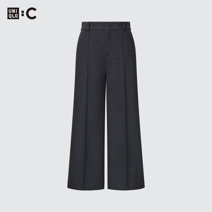uniqlo brushed jersey cropped fit womens tops dark grey