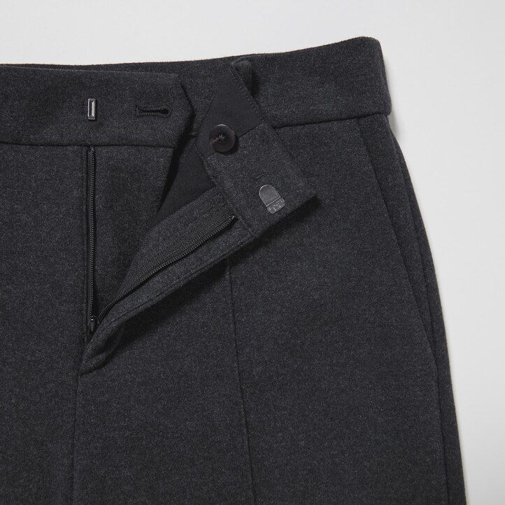 uniqlo brushed jersey cropped fit womens tops dark grey