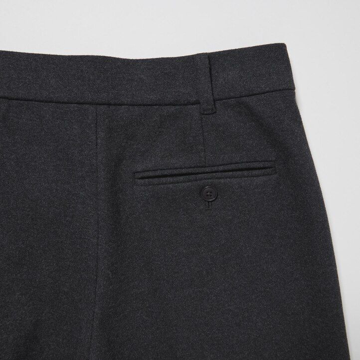 uniqlo brushed jersey cropped fit womens tops dark grey