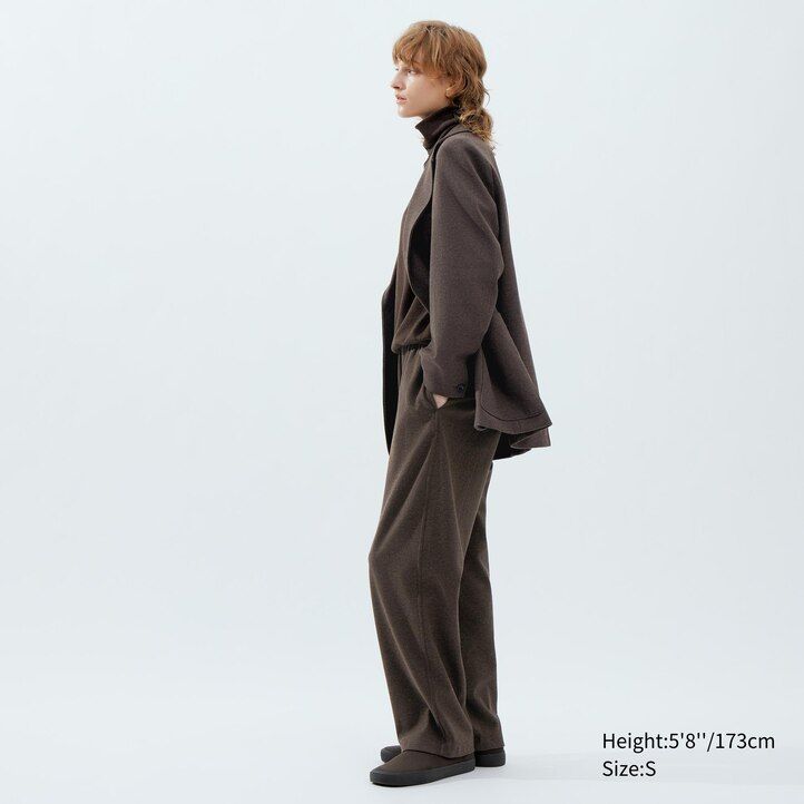 dark brown uniqlo brushed jersey womens tops