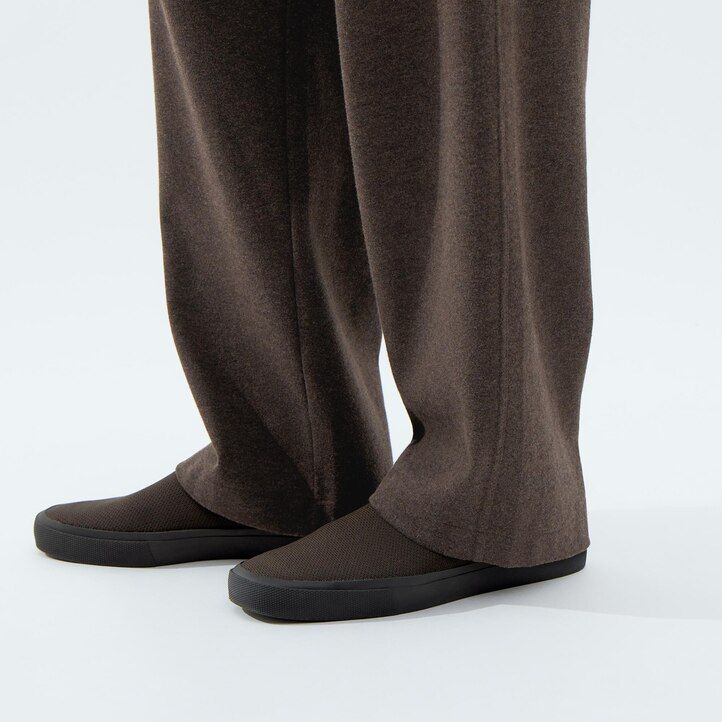 dark brown uniqlo brushed jersey womens tops