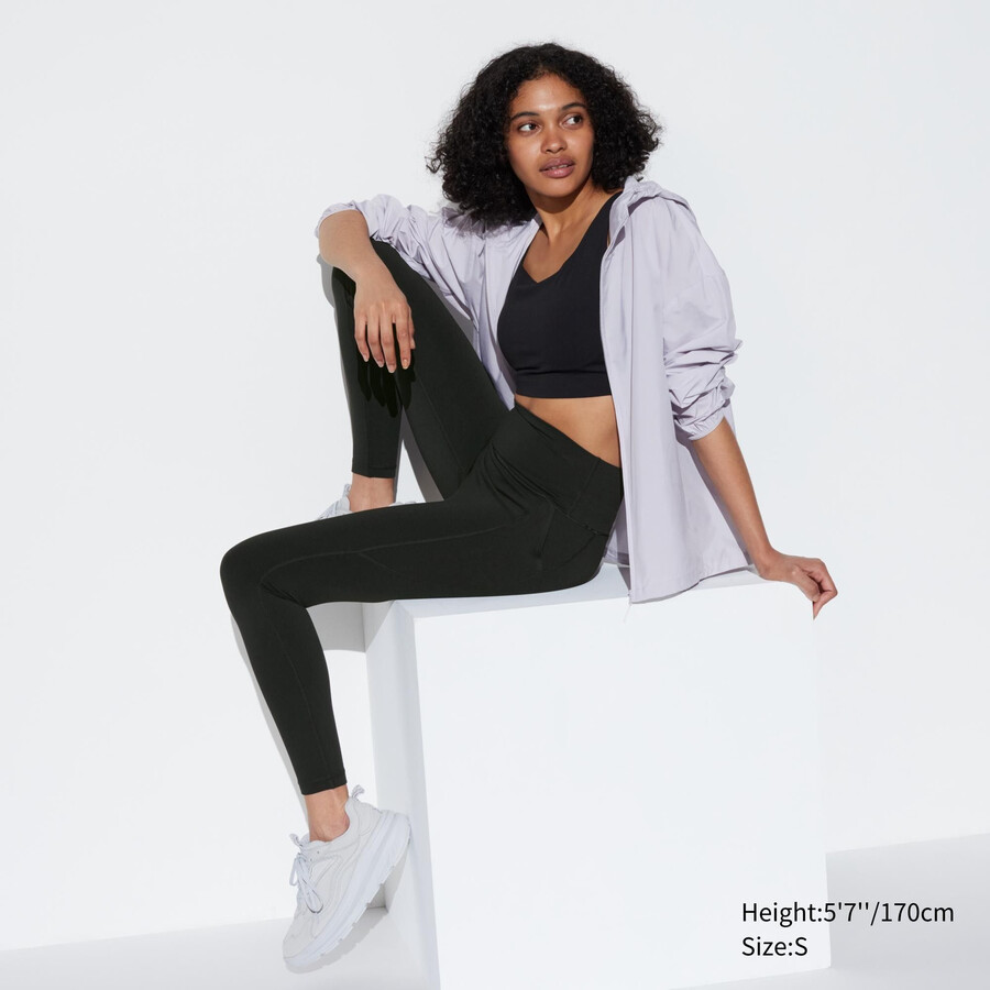 black womens uniqlo airism ultra soft with pockets tops