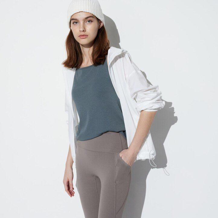 black womens uniqlo airism ultra soft with pockets tops