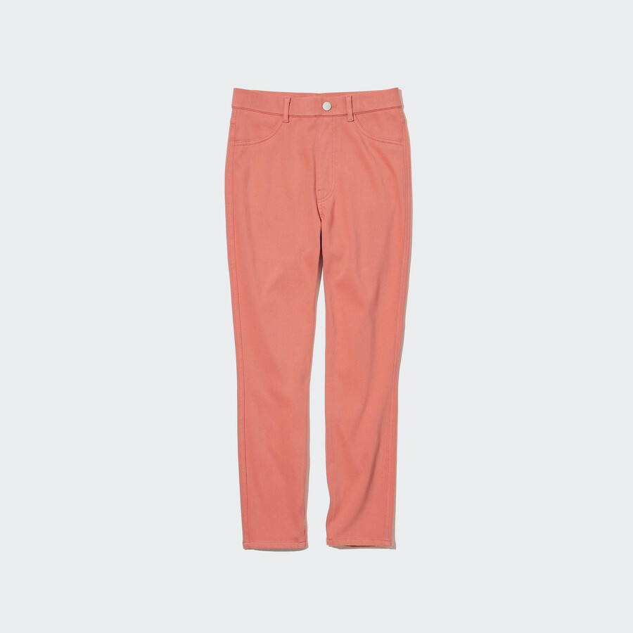 pink womens uniqlo ultra stretch high rise cropped tops