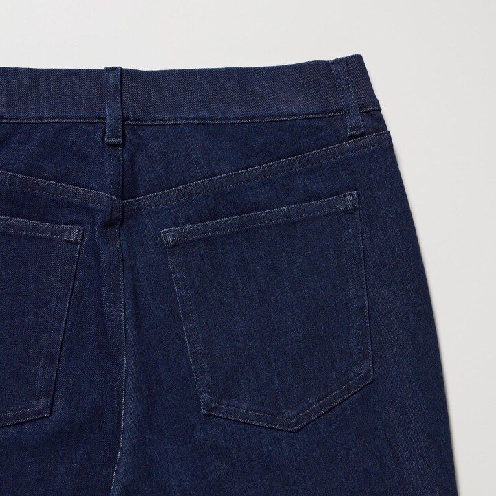 womens uniqlo ultra stretch denim tops dark grey