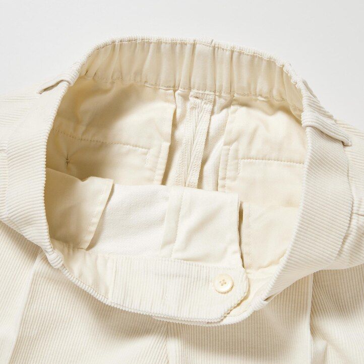 olive womens uniqlo corduroy pleated wide leg tops