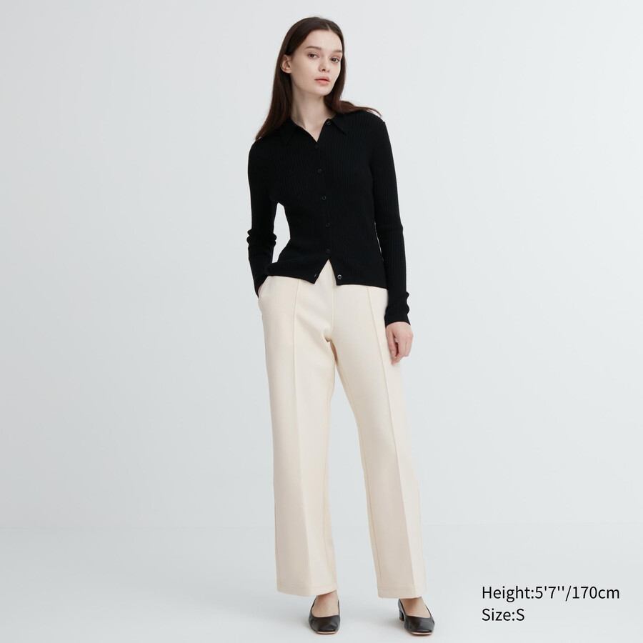 uniqlo dry straight leg womens tops white