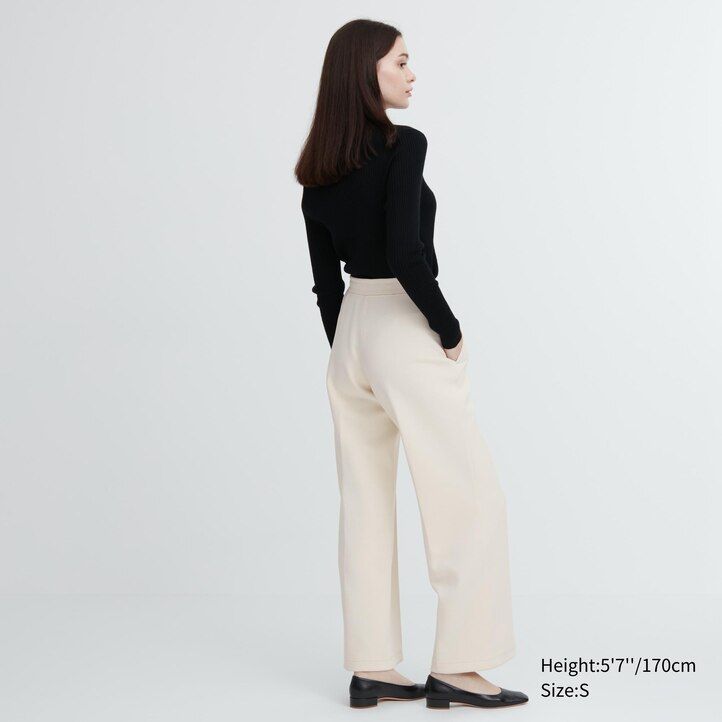 uniqlo dry straight leg womens tops white