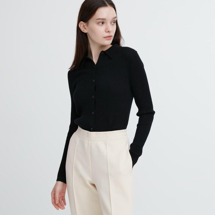 uniqlo dry straight leg womens tops white
